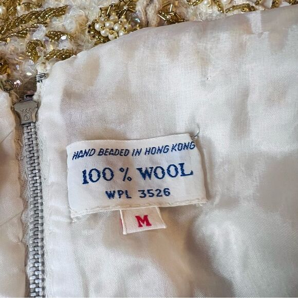 Vintage Top Tank Blouse Hand Beaded Gold Size M - Picture 11 of 13